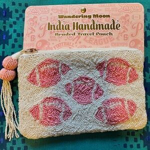 Pink Beaded Travel Pouch